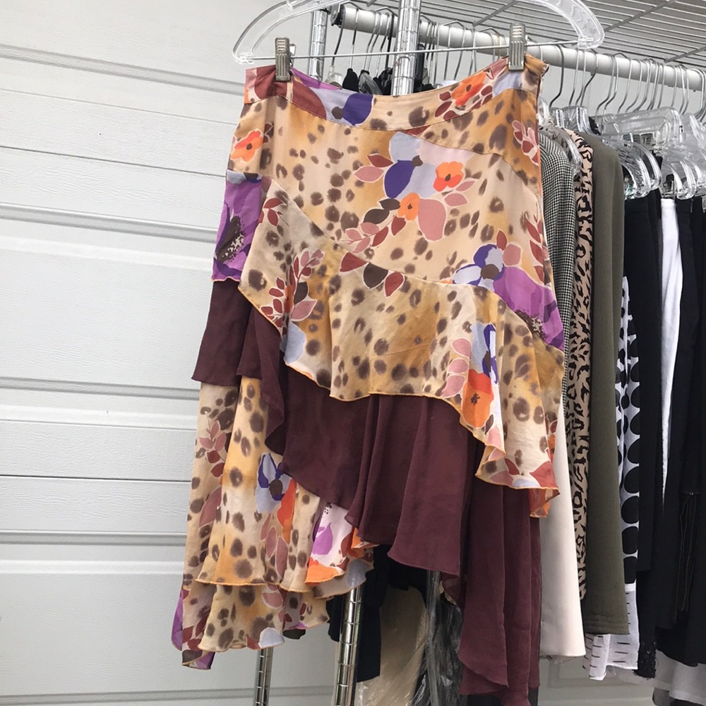 Brown Skirt - Multicolor summer skirt.